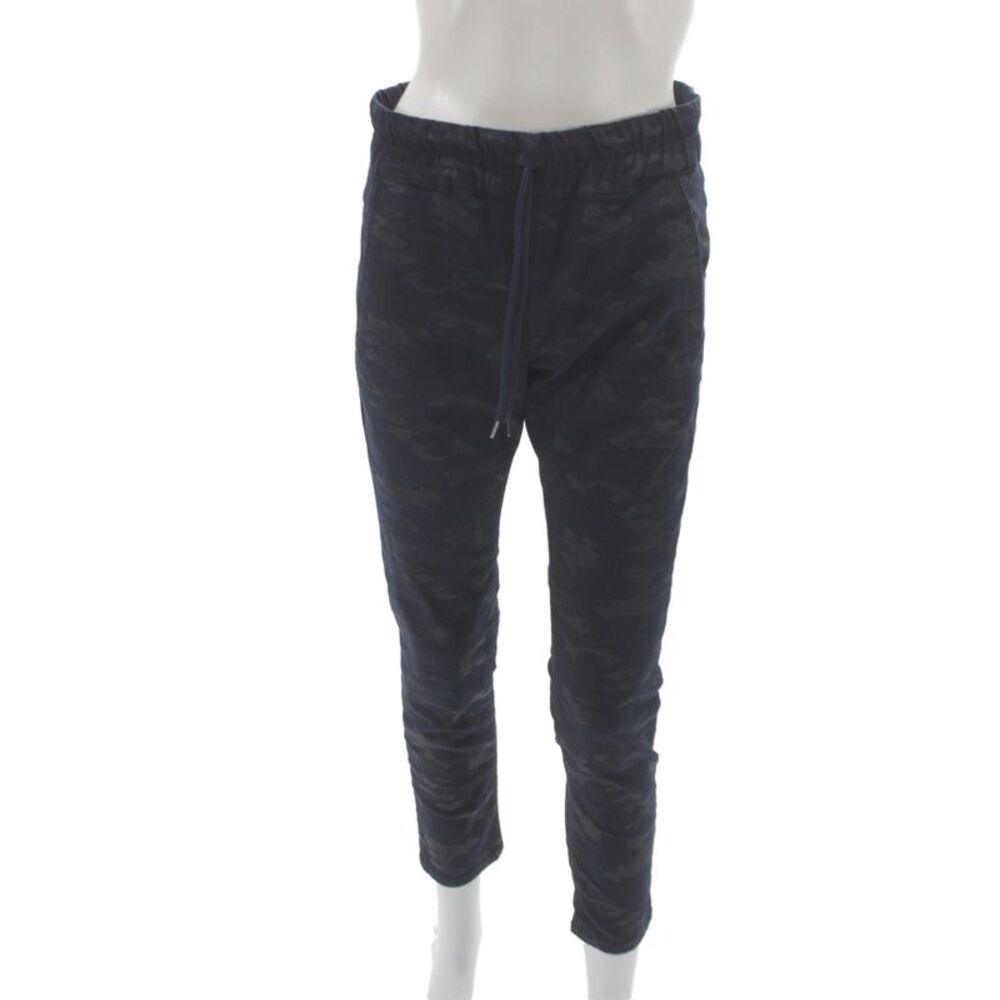 Flog Women Jogger Pants Blue Camo Drawstring 98% Cotton Inseam 28 Size 25